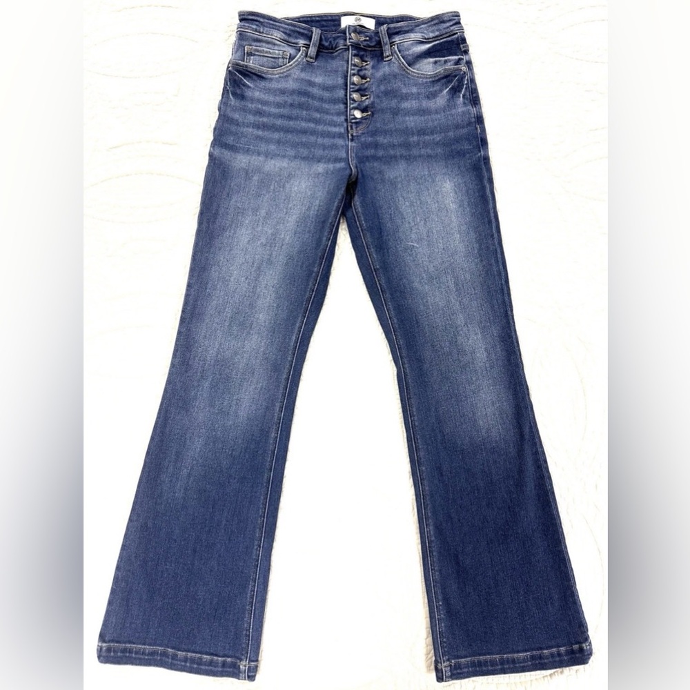 RFM Jeans Women’s Size 9/29 Mia High Rise Exposed Button Fly Bootcut Blue EUC